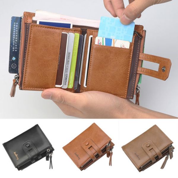 Designer Leather Wallet Real Genuine Mens Quality Zip Cash Card Coin Id Gift
