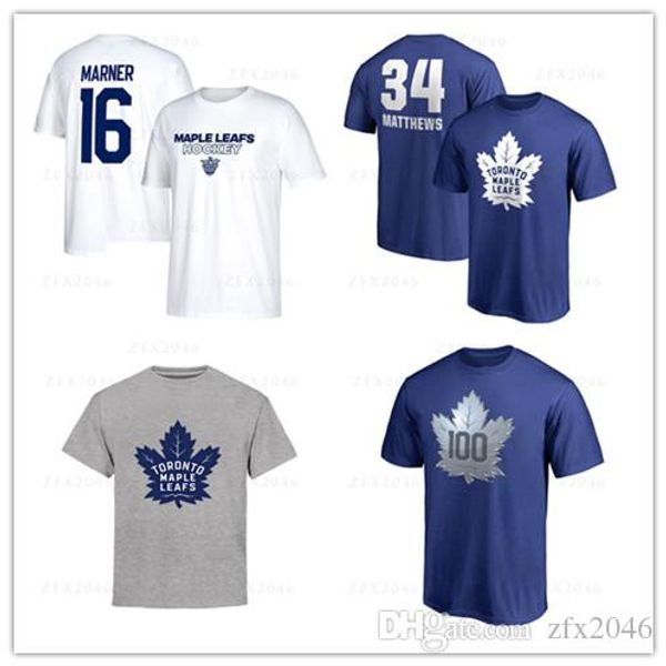 

2019 Mens Toronto Maple Leafs Brand T shirts 16# mitchell marner Sport jersey 34# clay matthews Blue Black stitched 3D printing logos cheap
