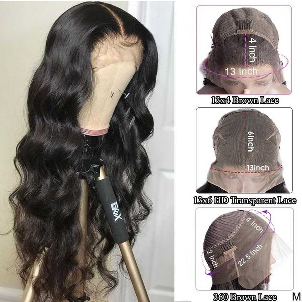 

brazilian body wave wig hd lace wig maxine 13x6 transparent lace front human hair for women maxine remy 13x4 frontal 150, Black;brown