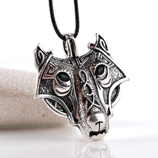 

norse vikings pendant necklace norse wolf jewelry wolf necklaces, Golden;silver