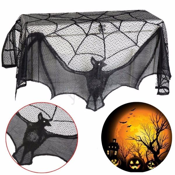 Halloween Spider Web Bat Curtain Cobweb Bat Fireplace Mantels