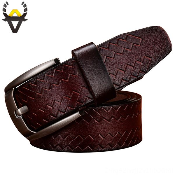 

fashion genuine leather belts for men designer pin buckle belt man high belts belts & accessories quality second layer cow skin strap for je, Black;brown