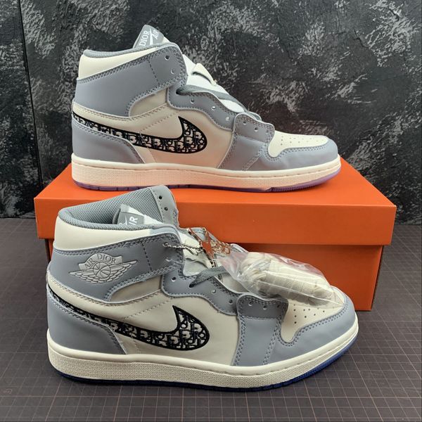 

с box 2020 новый релиз 1 высокий макияж х воздуха женщин mens basketball обувь серый белый кристаллический дно кроссовки размер 36-45