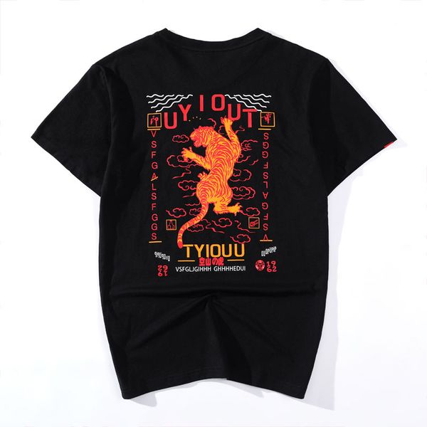 

ready stock - original printed embroidery t-shirt, fashionable t-shirt, tiger embroidery