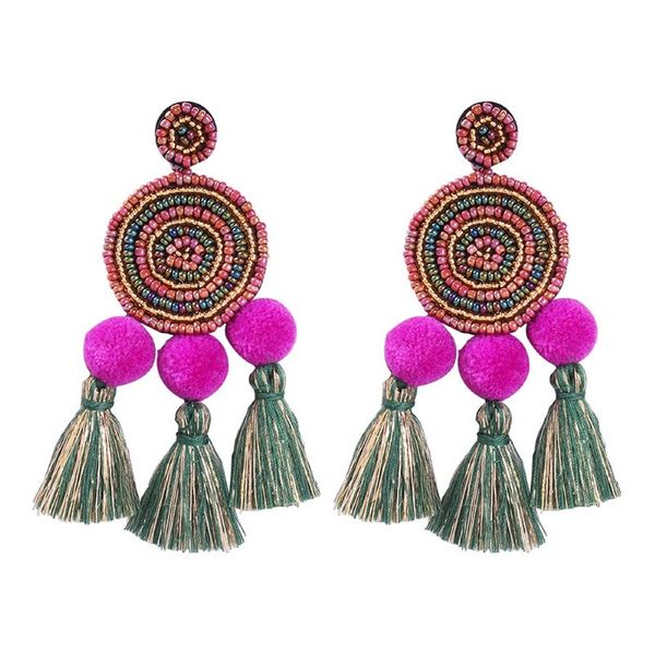 

bohemian этническом стиле hand-made бусы серьги европейской и американской моды горячие кисточкой серьги питания, Golden