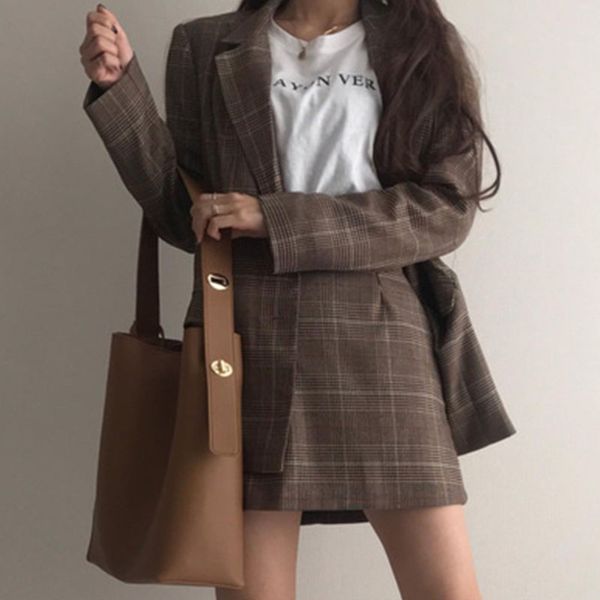

retro solid color bucket bag women handbags casual large capacity tote for ladies fashion pu shoulder bags big shopping shoulder