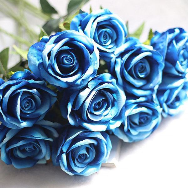 

эмуляция gift rose romantic искусственный цветок diy красный белый шелк поддельный цветок для партии главная свадебные украшения день святог