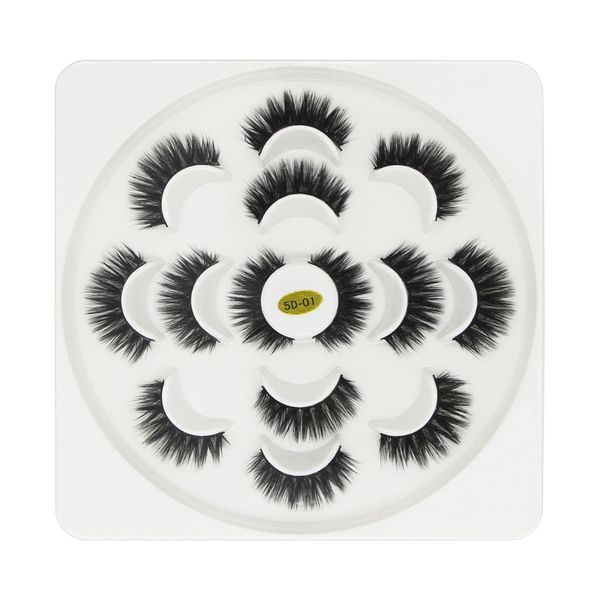 

7 pairs of lotuses with 5d mink false eyelashes and natural dense eyelashes hand made set curling makeup 8w5