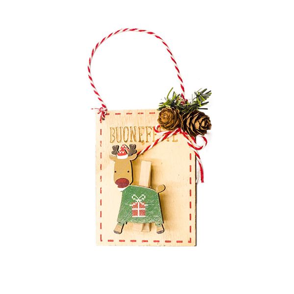 

santa snowman deer wooden clips hanging pendant xmas tree decorative ornaments christmas decoration for home diy crafts ag19