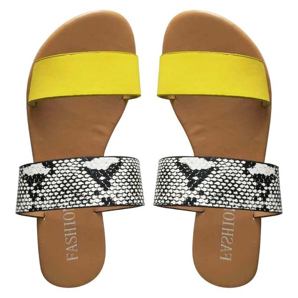 

1pair fashion women slippers elastic band indoor outdoor walking summer beach daily platform wedge flat heeled round toe home, Black