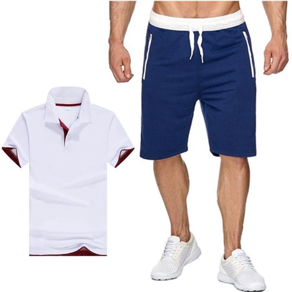 

мужская футболка шорты новое лето высокое качество наборы футболка + шорты мужская брендовая одежда кусок костюм спортивный костюм повседнев, Gray