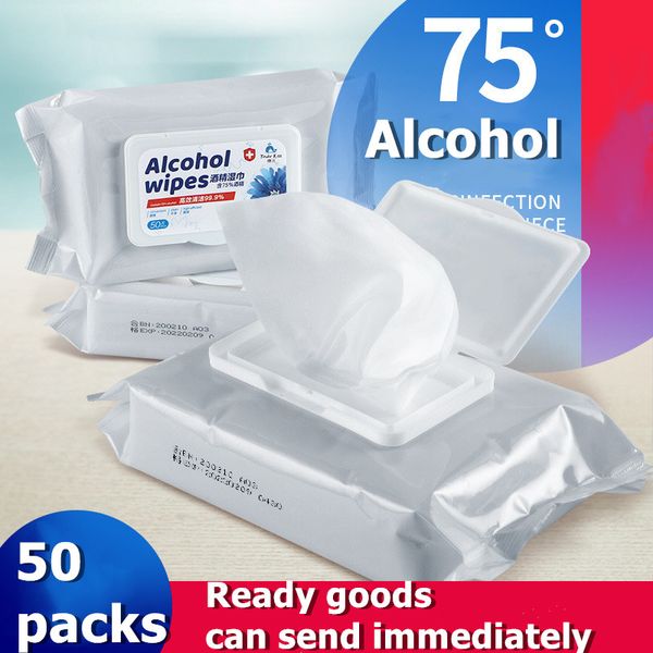 

75% alcohol wipes, 1 lot=1pack=50pcs, disposable anti poison wipes, portable disinfectant, 200 * 150 mm DHL package
