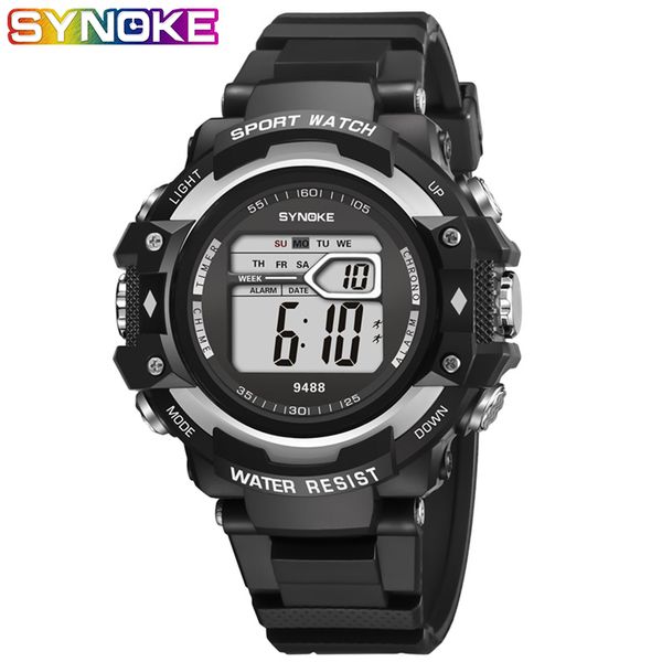 

new men wristwatch casual sport student watch multi-function waterproof led digital double action watch outdoor clock, Slivery;brown