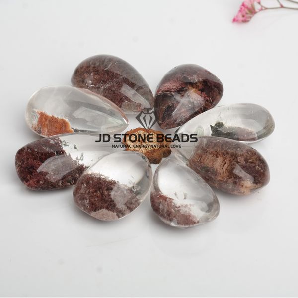 

natural phantom quartz drop shape ghost crystal pendant heart charms pendants for elegance necklaces, Blue;slivery