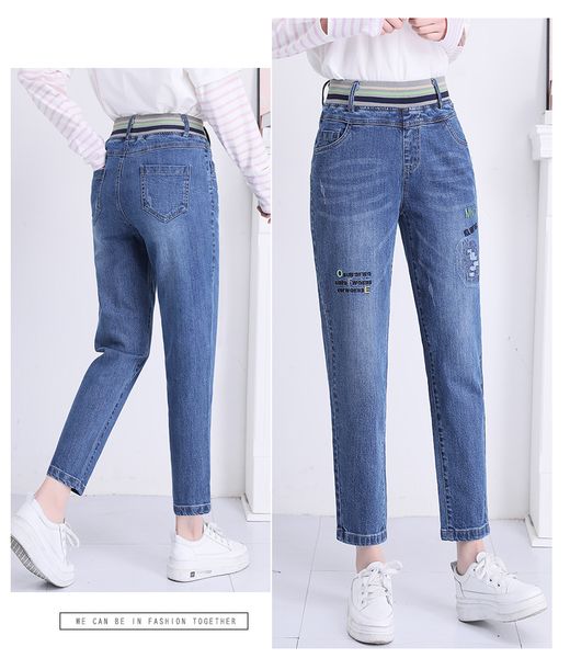 

light blue the new fashion leisure embroidery straight canister of ins