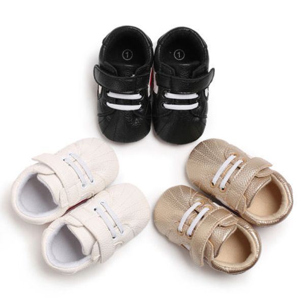 

toddler baby boy girl crib shoe fashion soft sole leather solid newborn sneakers anti-slip crib shoes