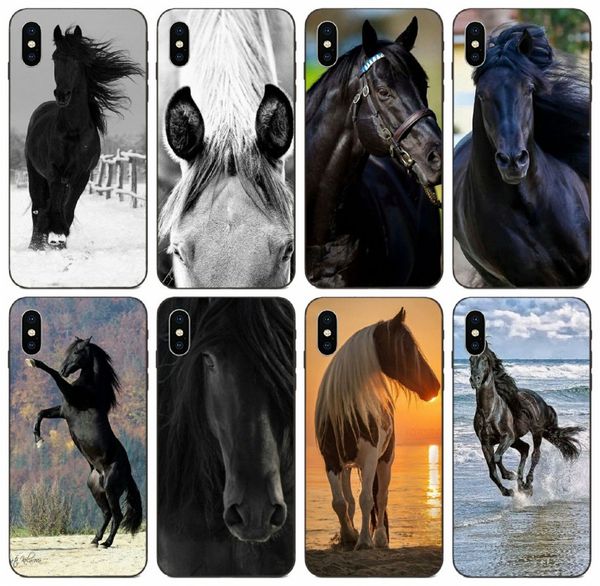 

tongtrade] the black horse animal case for apple iphone 11 pro x xs max 8s 7s 6s 5 galaxy j8 s20 huawei mate 20 p10 y6 redmi 7 7a 3s case