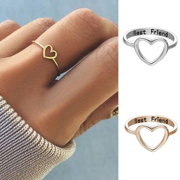 

vriend ring sieraden ringen gift meisje vriendschap beloven vrouwen liefde hart, Silver
