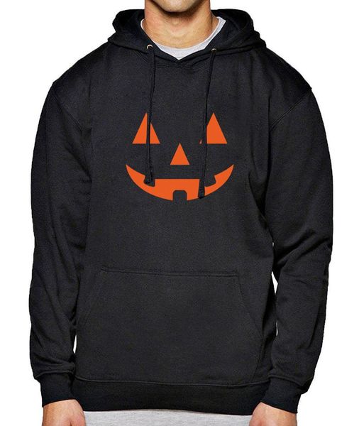 

hoody men sweatshirt 2017 fashion fleece hoodie print joe's usa(tm) jack o' lantern pumpkin halloween costume evil smile hoodies, Black