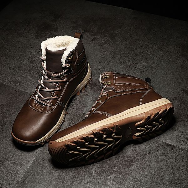 

snow boots comfortable warm non-slip 2020 winter men shoes, Black