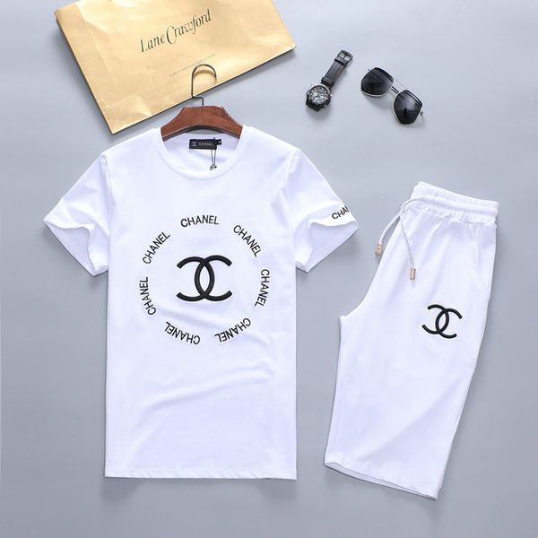 

2020 mens designer fashion sportswear letter embroidery luxury summer sportswear designer short sleeve mens designer jogging suits, Gray