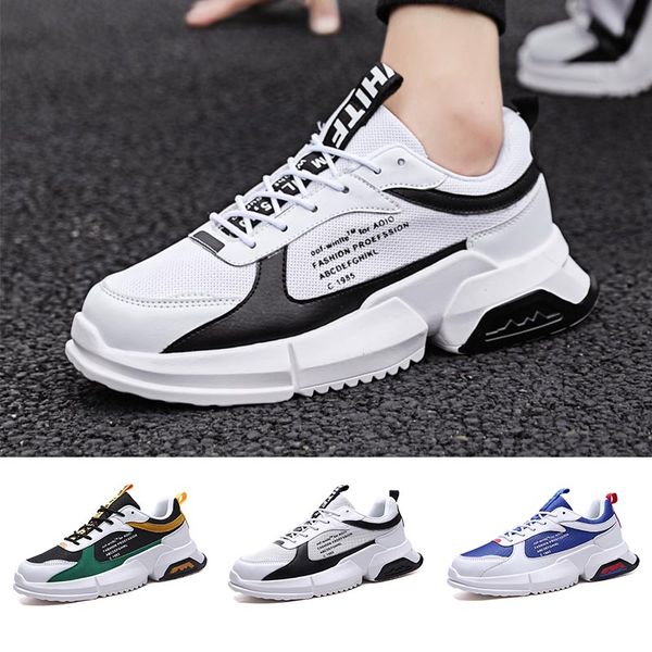 Designer de Moda Mulheres sapatos casuais mens Preto Branco Azul Verde malha desenhista do couro Sapatos Sneakers Platform Tênis Esportes tamanho 39-44