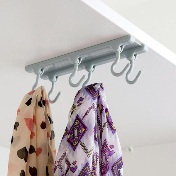 

nail 6 hooks storage rack wardrobe towel shelf for kitchen gabgets