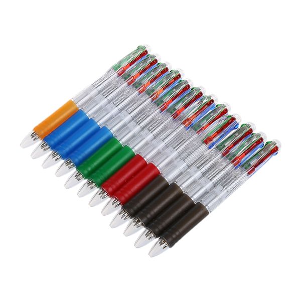 

12 x ballpoint pens 0.7 mm 4 colors gel refill for school office, Blue;orange