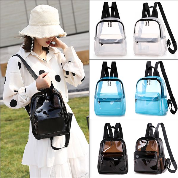 

мода прозрачный пвх прозрачный мини рюкзак симпатичная школьная сумка