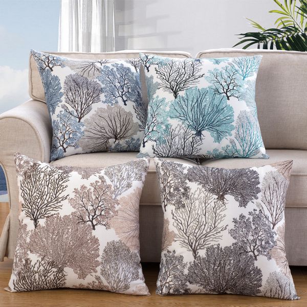 

1pcs 45*45cm vintage tree pattern throw pillow cushion cover seat car home decor sofa bed decorative pillowcase 40087