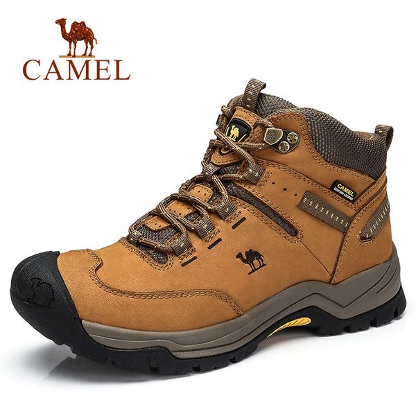 

camel cow leather outdoor high-hiking shoes for men antiskid breathable massage climbing trekking walking boots