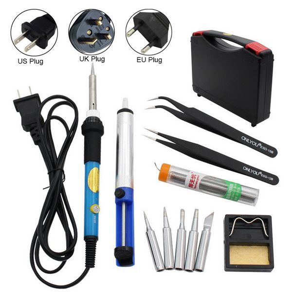 

12 in 1 soldering iron set 60w adjustable temperature welding soldering iron 110v / 220v diy carving pencil welding repair tool