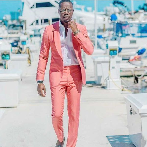 

Summer Wedding Men Suits Pink Linen Groom Tuxedos Man Suit Single Breasted Groomsmen Blazers Jacket 2 Pieces (Coat+Pants)Costume Homme