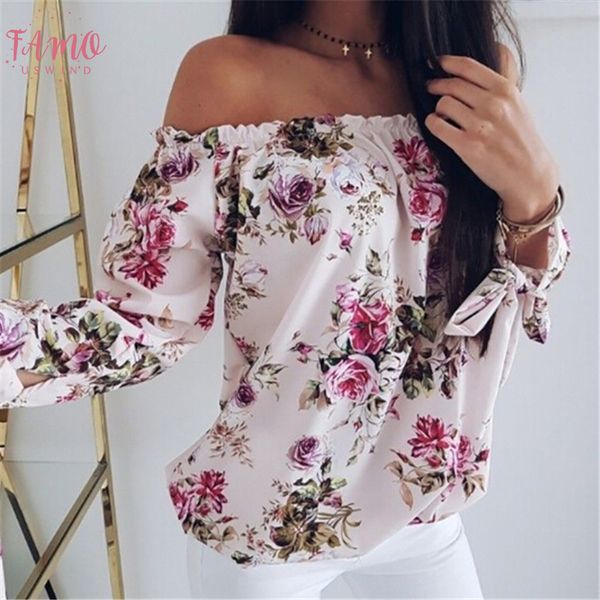 

women off shoulder floral blouse shirt 2020 summer casual lady loose shirt fashion short sleeve slash neck clothes, White