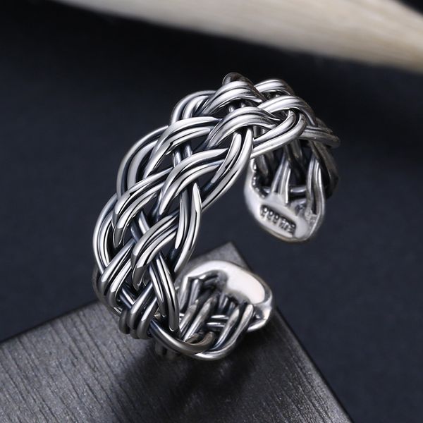 

retro personality ring s925 sterling silver opening mesh ring accessories simple generous designed jewelry ladies anniversary gift254k