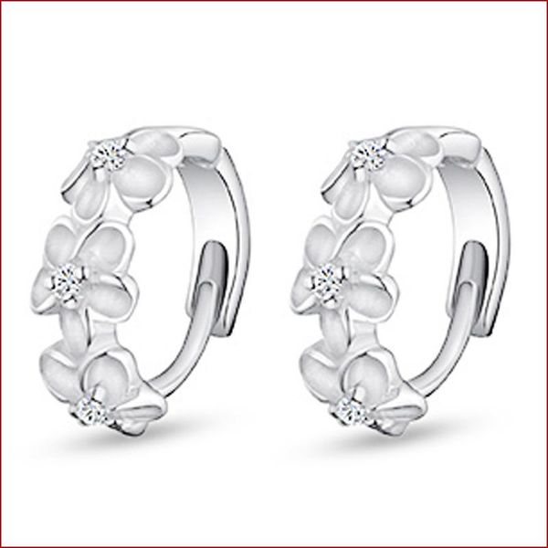 

korean camellia plum flower hoop earrings for women silver color earring earings jewelry earing brincos brinco oorbellen gift, Golden;silver
