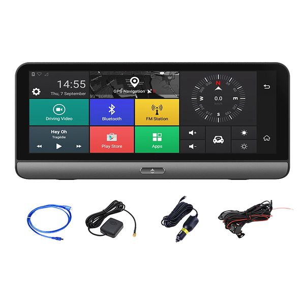 

8-дюймовый автомобильный тире cam android 4g wifi двойной объектив gps navig adas центральная консоль dvr рекордер