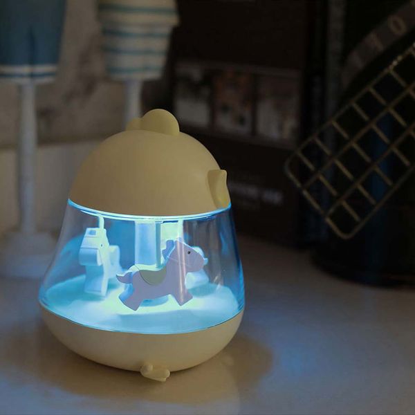 

brelong music box rotating music humidifier night light deskdecoration lamp children's toy lighting white / pink / blue