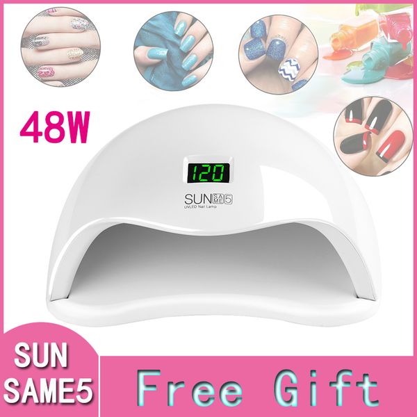 

sunsame5 48w nail dryer for nail led uv lamp gel polish curing light double light soure with bottom