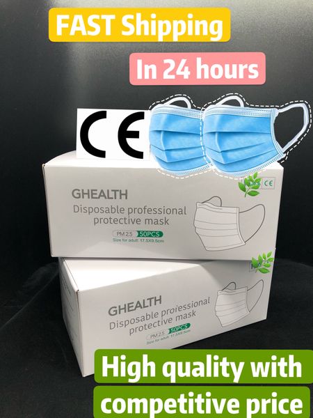 

in stock ce guarantee disposable 3 layers anti-dust blocking air pollution face masks price fast delivery