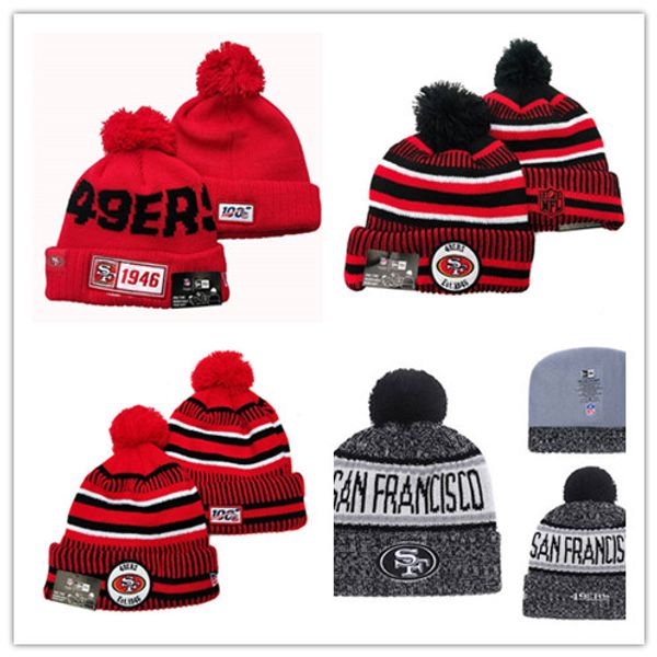 

мужская сан#13; франциско 49ers новая эра алый / черный 2019 нфл боковой линии главная официальный спорт вязать шляпу 04, Blue;gray