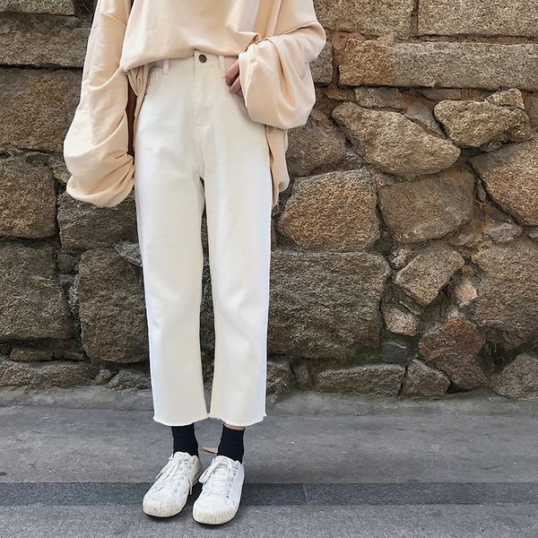 

women's jeans fashion high waist fresh stylish summer women straight loose casual light plus denim ankle-length pants, Blue