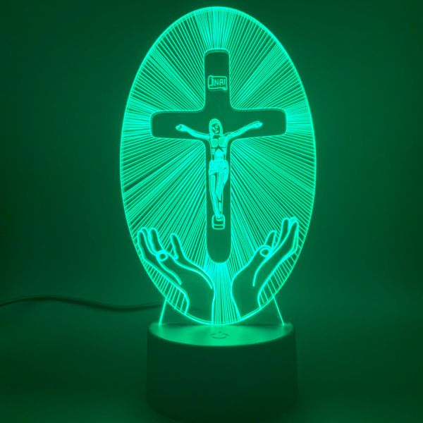 

christianity led night light jesus station of religion the cross visualization crucifix bible colorful christians 3d lamp