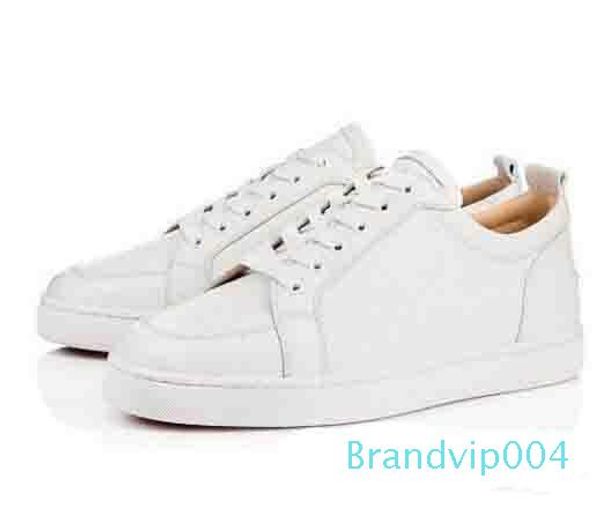 

original box] gift brand red bottom men sneakers low shoes rantulow junior flat men geunine leather white black outdoor trainer