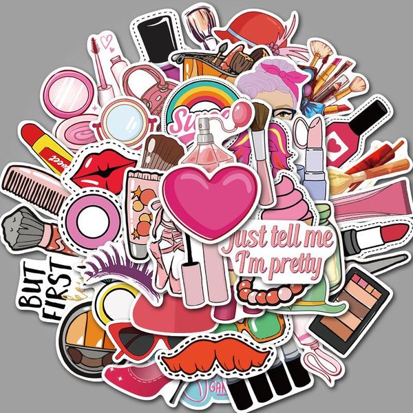 

girls cosmetics cute doodle stickers suitcase lapguitar waterproof stickers