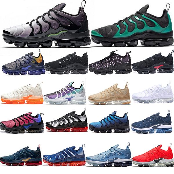 

2019 TN Plus Running New Shoes Orange USA Eggplant Grape Volt Hyper Olive Retuned Trainers Sports Sneaker Man Woman Designer Athletic Shoe