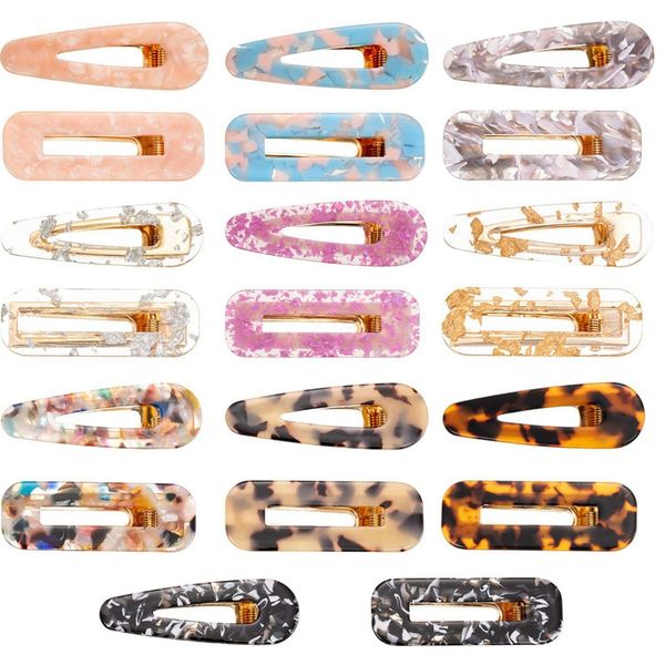 

pieces hair clips acetate plate hair barrettes geometric pins accessories for women girls costume accessory, Golden;white