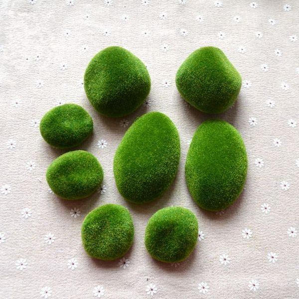 

8 pcs/set green artificial foam moss stones grass bryophytes plant bonsai for home wedding garden decoration miniature dollouse