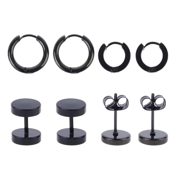 

4 pair punk style earrings ear clip for women men fashion jewelry circle earring rock ear cuff, Golden;silver