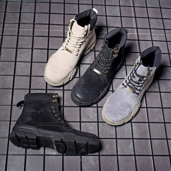 

winter Men boots high quality fashion rubber leather ankle warm men snow boots